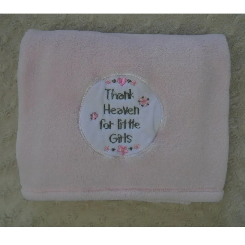 Baby Gear Thank Heaven For Little Girls Baby Blanket Pink White Floral Flower